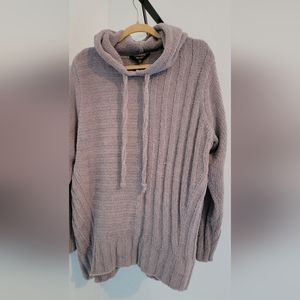 Grey/Silver chenille hoodie sweater